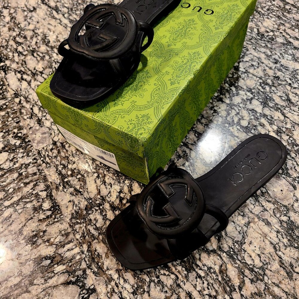 Authentic Women's Interlocking Gucci Slide Sandal - image 5